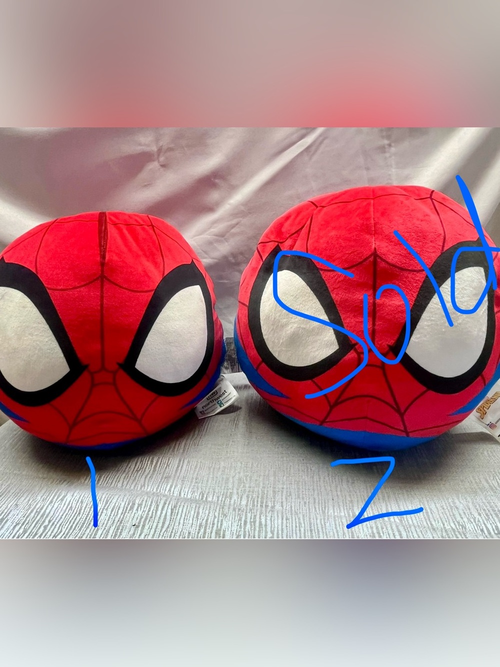 Marvel Spiderman Plush Pillow - Red, Blue & White